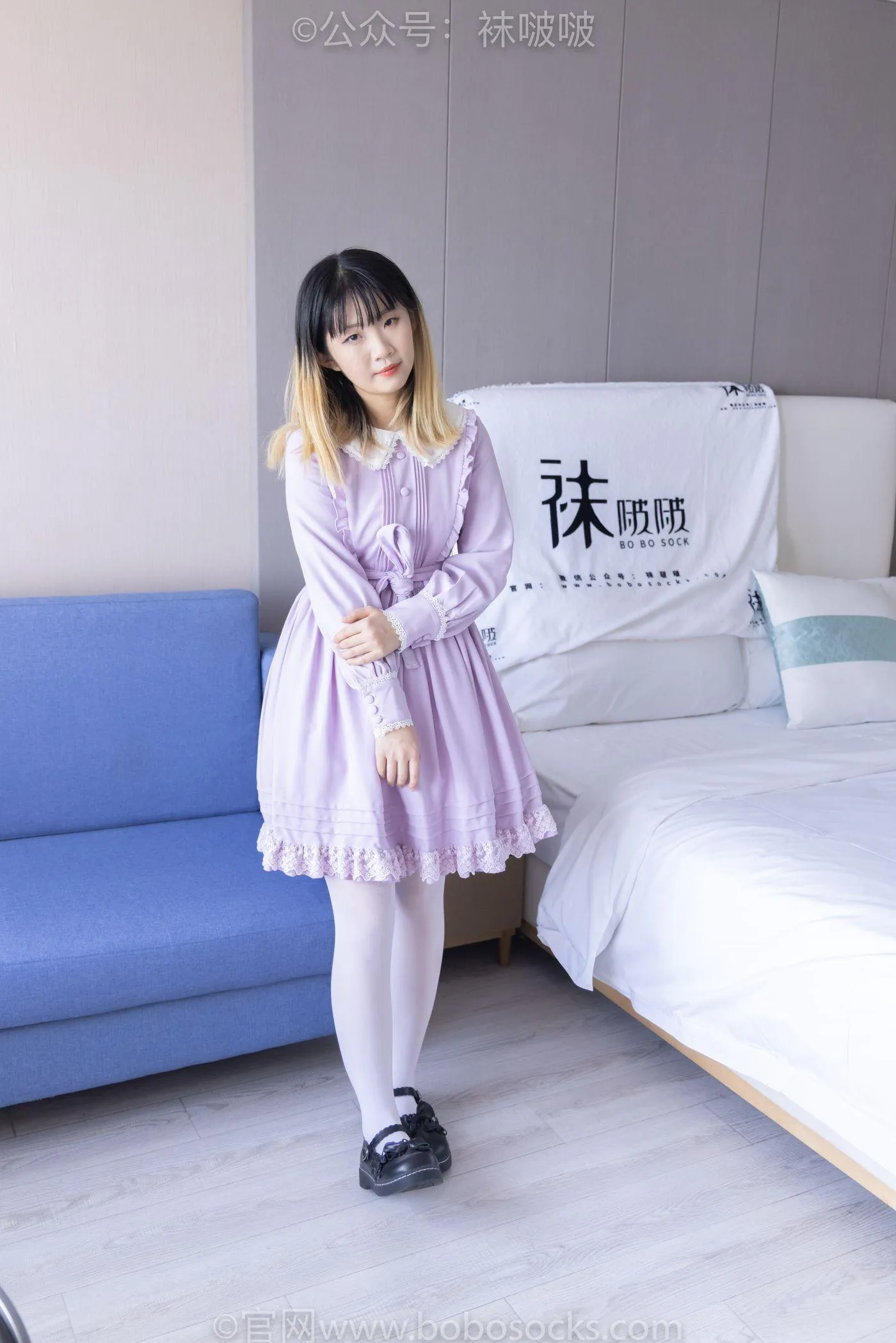 [BoBoSocks袜啵啵]NO.079 砂糖-皮鞋、厚白丝（花絮版） [140P]插图4